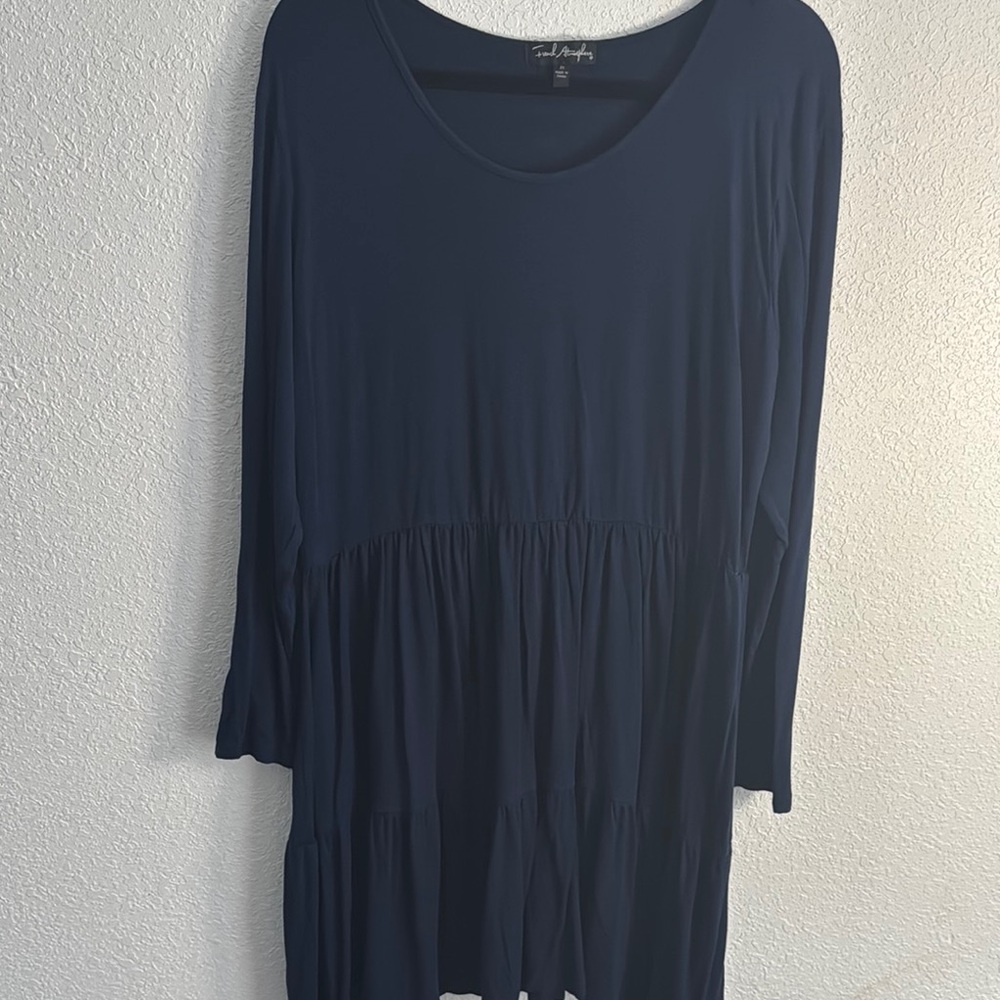 French Atmosphere Navy Tunic Top
